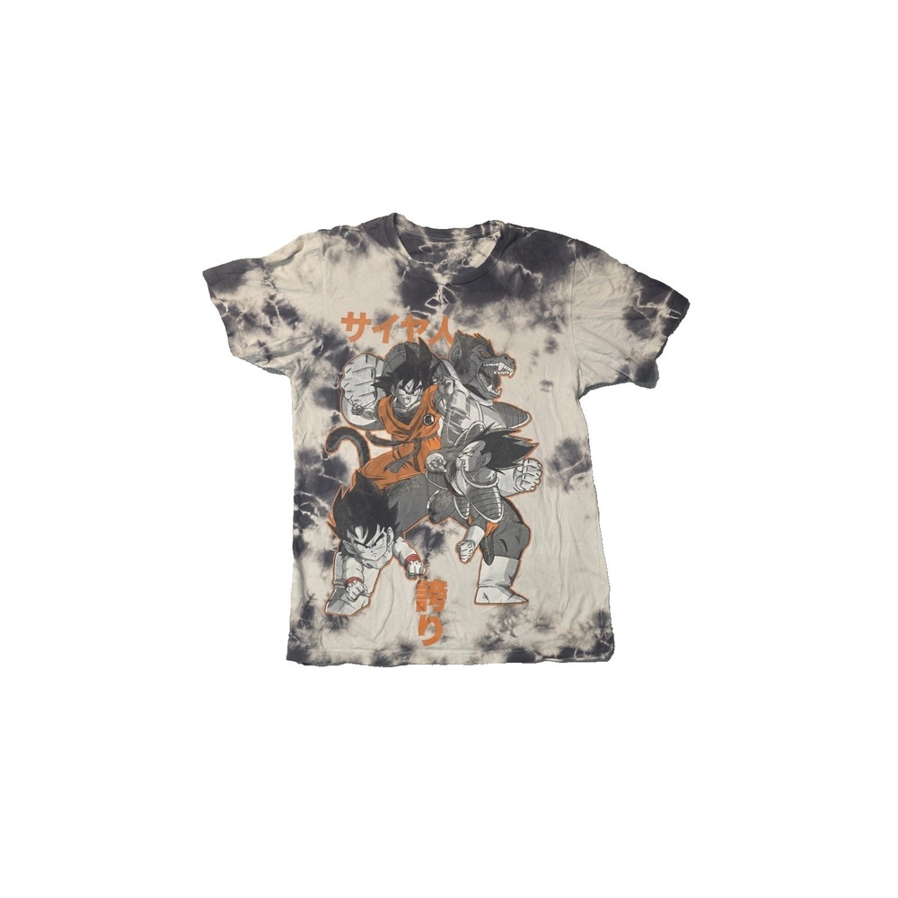 Officially Licsensed Dragon Ball Z Saiyans Tye Dye White Black Size S Shirt